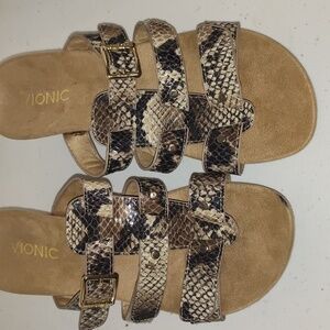 Vionic Sandal, Snake Print, Size 7